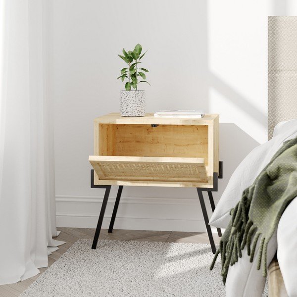 Natúr színű éjjeliszekrény Naive – Kalune Design-image-3