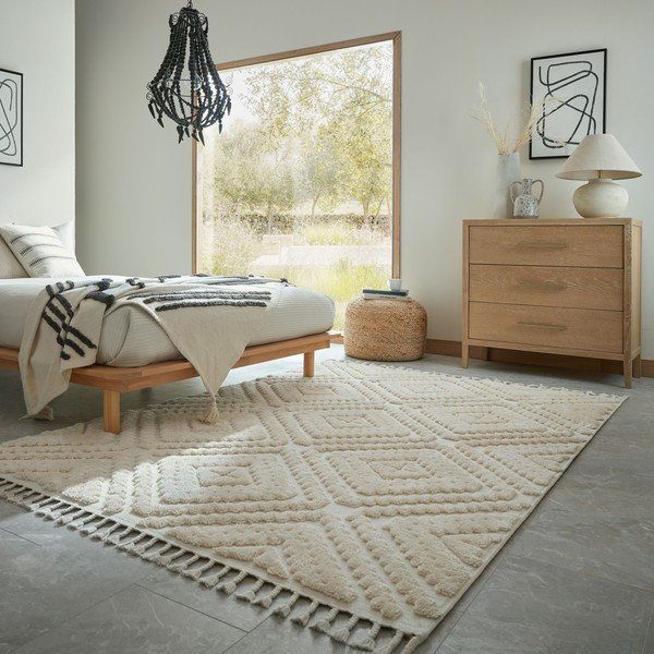 Krémszínű szőnyeg 133x190 cm Diomara – Flair Rugs-image-1