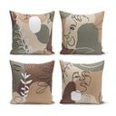Drawing Face 4 db párnahuzat, 43 x 43 cm - Minimalist Cushion Covers