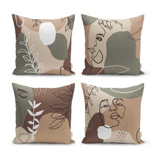 Drawing Face 4 db párnahuzat, 43 x 43 cm - Minimalist Cushion Covers