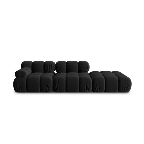 Fekete bársony kanapé 282 cm Bellis – Micadoni Home