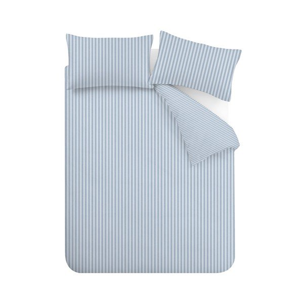 Kék kétszemélyes háromrészes ágyneműhuzat 200x200 cm Epping Textured Stripe – Catherine Lansfield