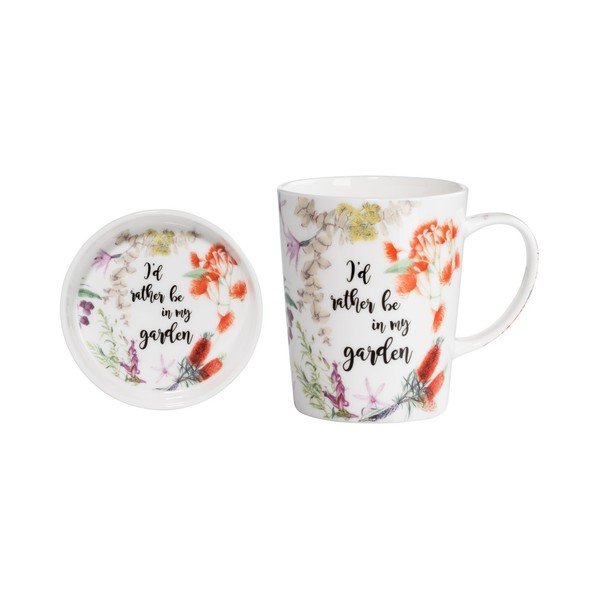 Rather Be csontporcelán bögre és alátét szett, 400 ml - Maxwell & Williams