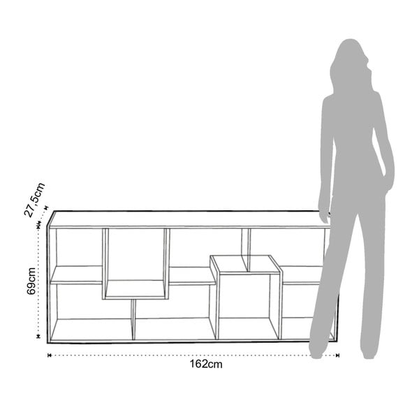 Random Andrea könyvespolc, 160 x 69 x 27,5 cm - Tomasucci-image-2