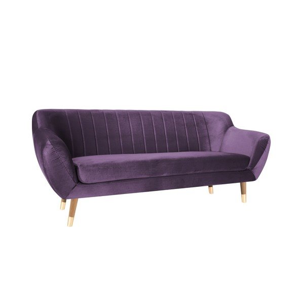 Benito lila bársony kanapé, 188 cm - Mazzini Sofas-image-2