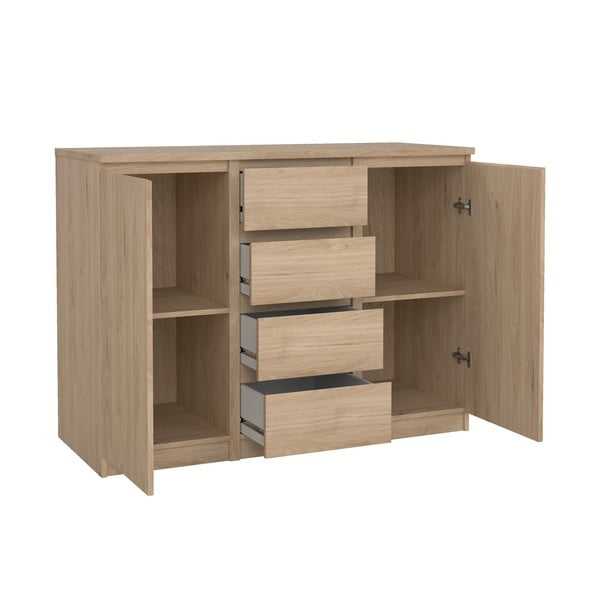 Natúr színű komód tölgyfa dekorral 121x91x50 cm Naia – Tvilum-image-2