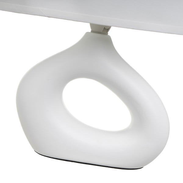 Fehér kerámia asztali lámpa textil búrával (magasság 30 cm) – Casa Selección-image-3