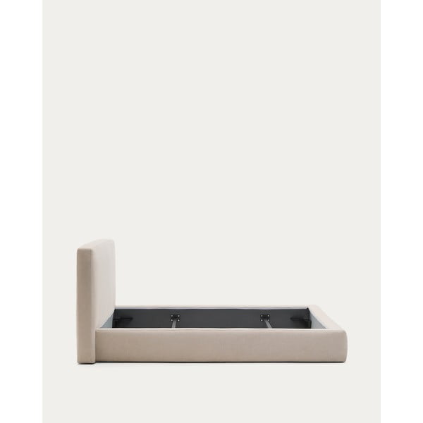 Bézs kárpitozott egyszemélyes ágy ágyrács nélkül 90x200 cm Blok – Kave Home-image-4