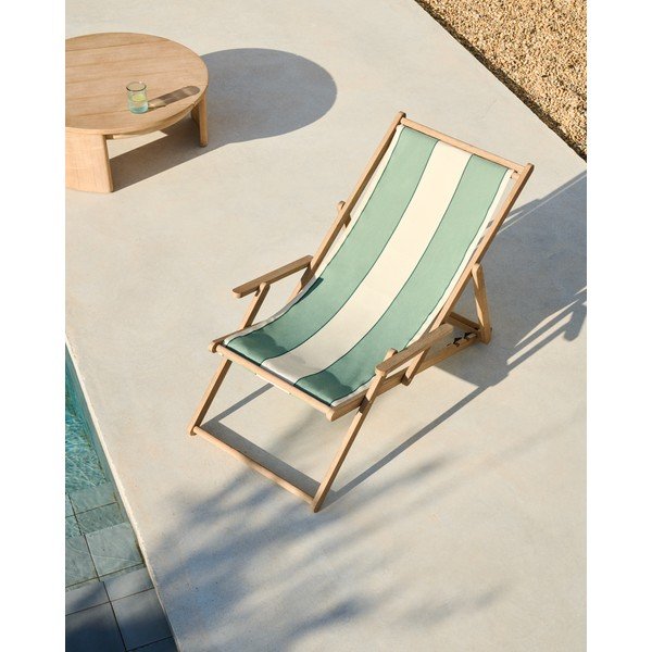 Zöld tömörfa kerti napozóágy Vilara – Kave Home-image-1