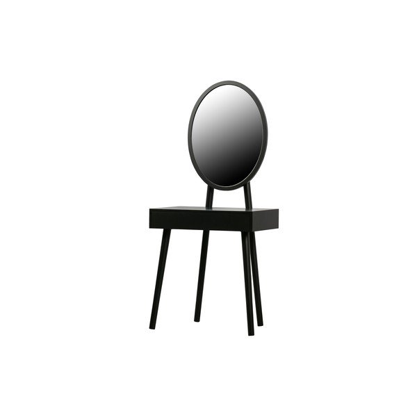 Vanity fekete fésülködőasztal borovi fenyő lábakkal - WOOOD-image-3