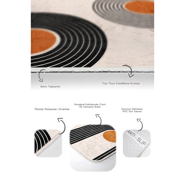 Bézs bársony fürdőszobai kilépő szett 2 db-os 60x100 cm Dot Arch – Mila Home-image-4