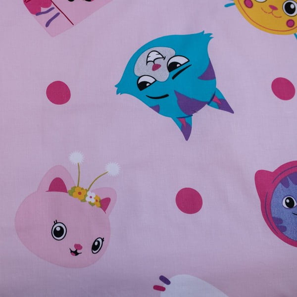 Rózsaszín pamut gyerek ágyneműhuzat babaágyhoz 100x135 cm Gabby's Dollhouse – Jerry Fabrics-image-4