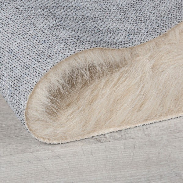 Krémszínű szintetikus szőrme szőnyeg 80x150 cm Waffle Faux Fur – Flair Rugs-image-3
