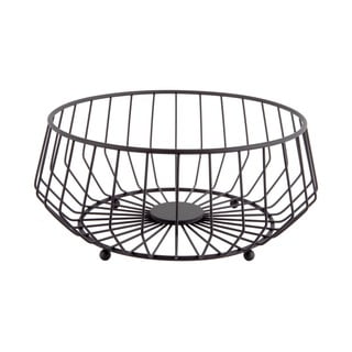 Linea fekete fém gyümölcskosár, ø 30 cm - PT LIVING