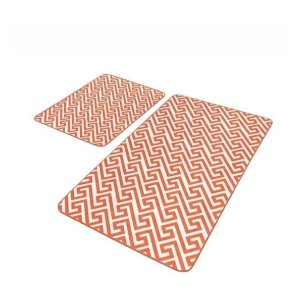 Narancssárga bársony fürdőszobai kilépő szett 2 db-os 60x100 cm – Mila Home