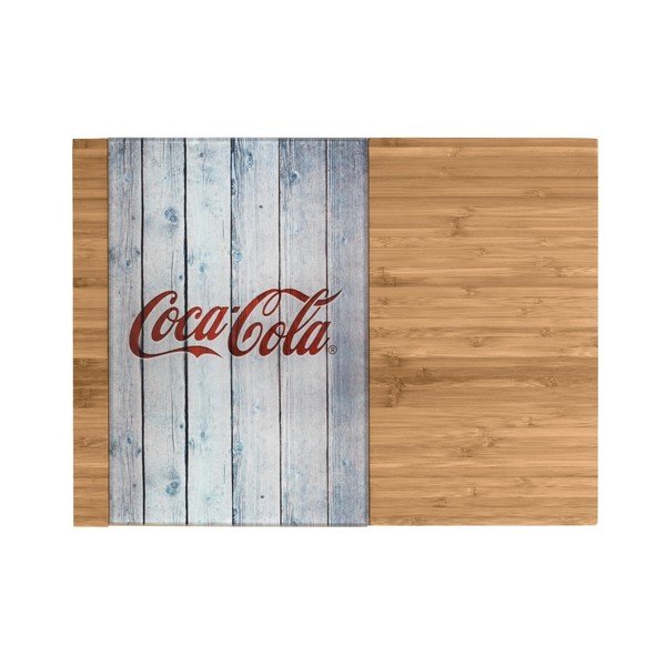 Coca-Cola World bambusz vágódeszka, üveg részlettel - Wenko-image-1
