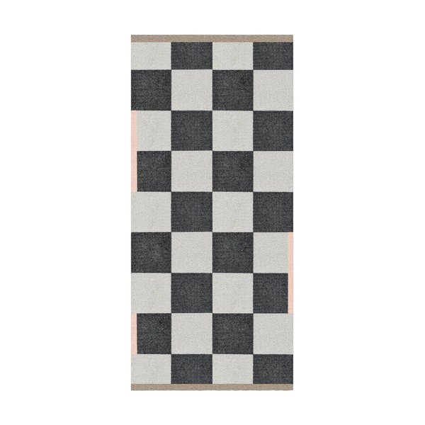 Fekete-fehér mosható szőnyeg 70x150 cm Square – Mette Ditmer Denmark
