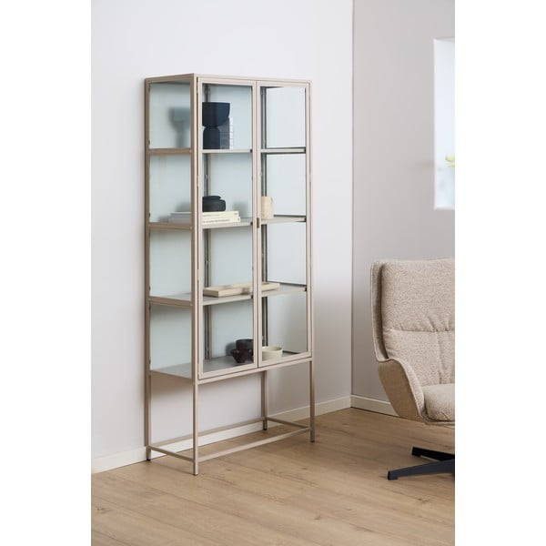 Szürke tálalószekrény 77x186x35 cm Seaford – Actona-image-1