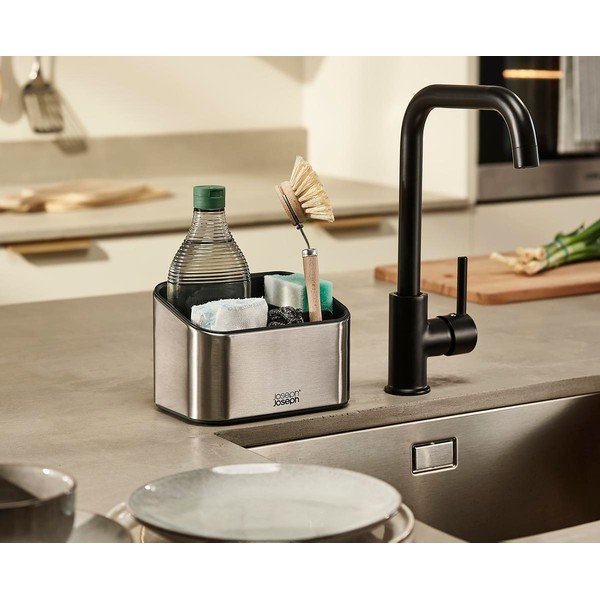 Fényes ezüstszínű fém mosogatóeszköz tartó Surface – Joseph Joseph-image-1
