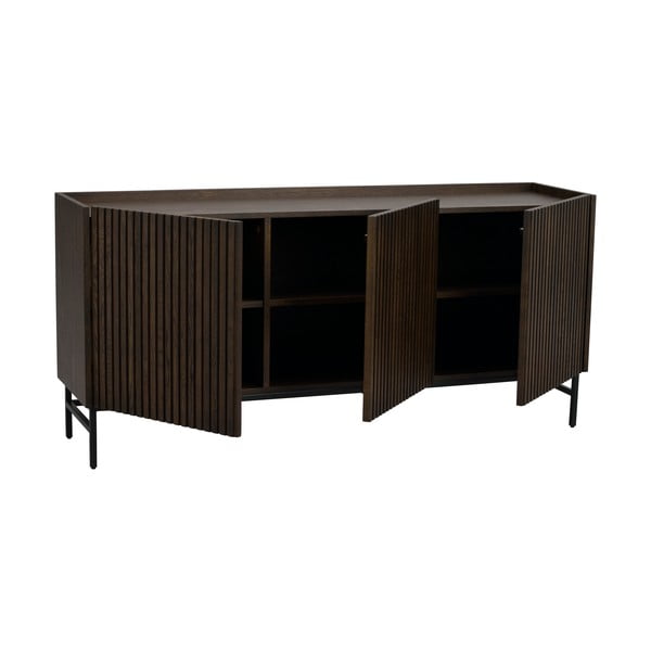 Sötétbarna tölgyfa alacsony komód 160x75 cm Halifax - Rowico-image-3