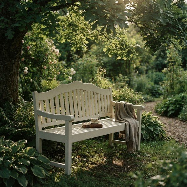 Fehér tömörfa kerti pad Austin – Garden Pleasure-image-3