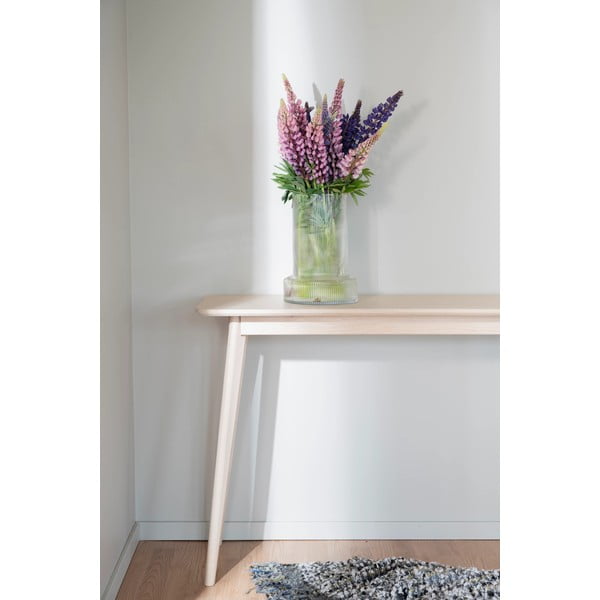 Natúr színű konzolasztal tölgyfa dekorral 120x40 cm Yumi - Rowico-image-1