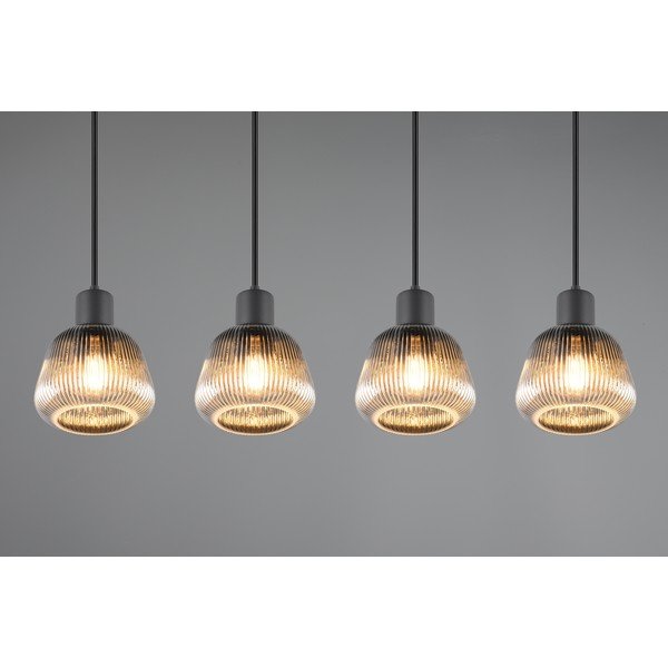 Fekete függőlámpa üveg búrával ø 15 cm Tarifa – Trio-image-2