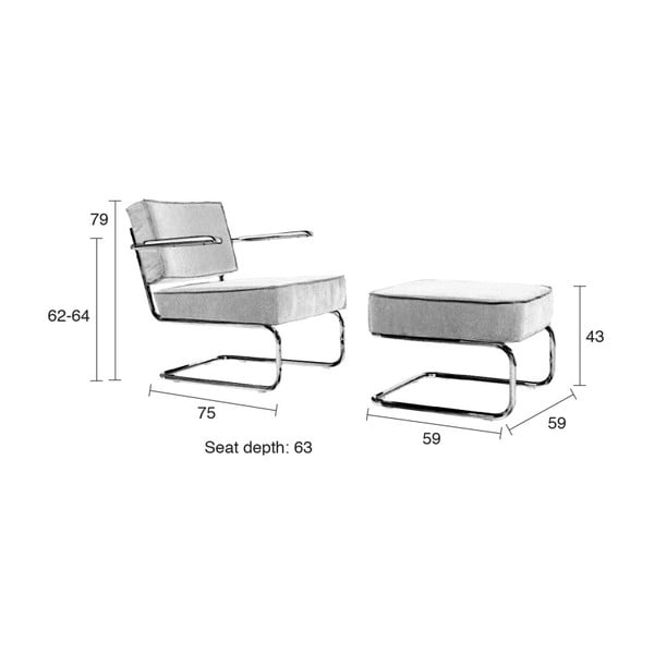 Rib világosszürke fotel - Zuiver-image-3