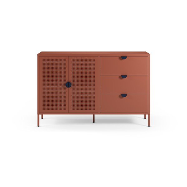 Terrakotta színű fém komód 140x90x40 cm Sayla – Marckeric