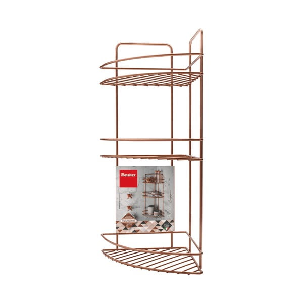 Copper háromszintes fürdőszobai sarokpolc - Metaltex-image-3