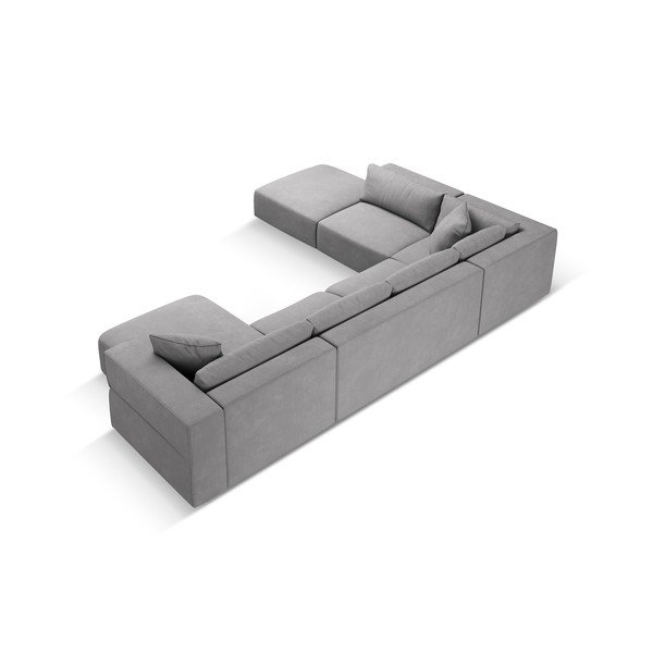 Világosszürke sarokkanapé (bal oldali-"U" alakú) Esther – Milo Casa-image-3