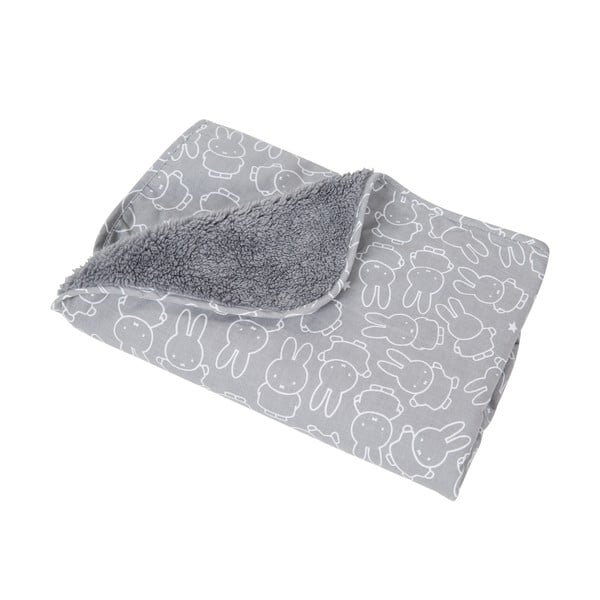 Szürke mikroplüss gyerek takaró 80x80 cm Miffy – Roba-image-2
