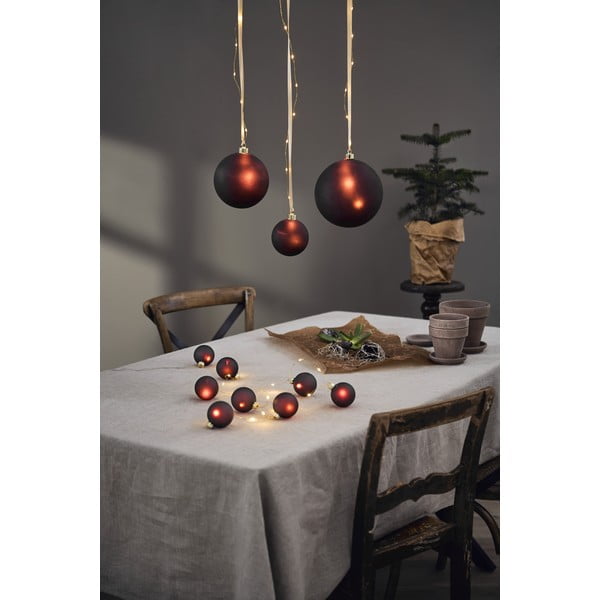 Borvörös fénydekoráció karácsonyi mintával ø 6 cm Bliss – Star Trading-image-3