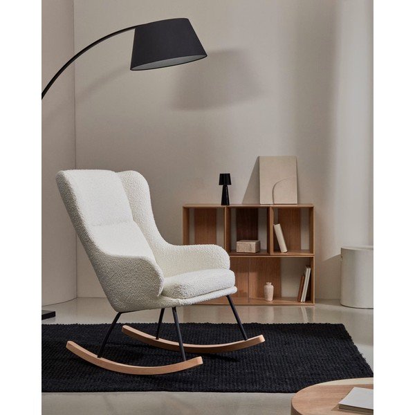 Fehér buklé hintafotel Maustin – Kave Home-image-1