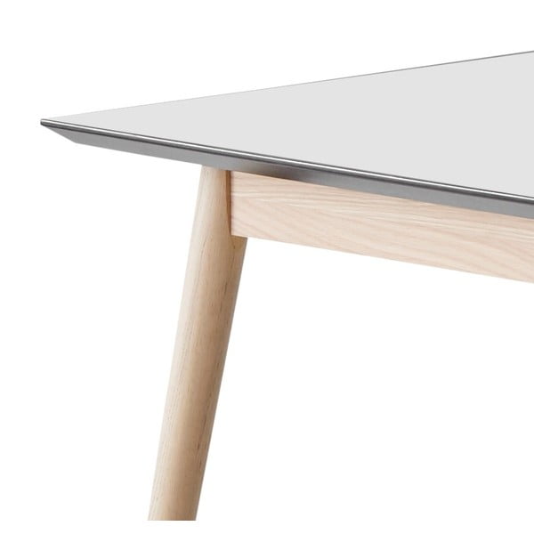 Fehér-natúr színű bővíthető étkezőasztal fehér asztallappal 90x165 cm Meza – Hammel Furniture-image-4