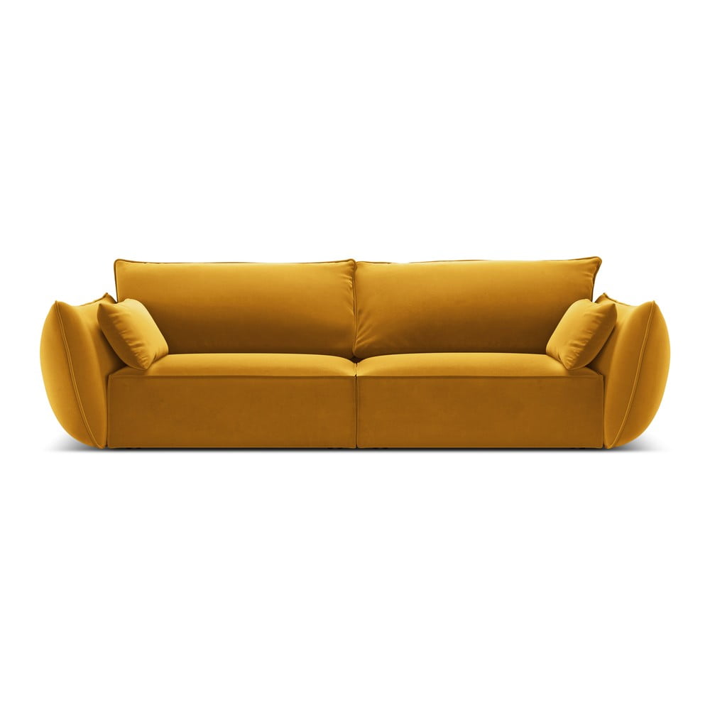 Mustársárga bársony kanapé 208 cm Vanda  Mazzini Sofas