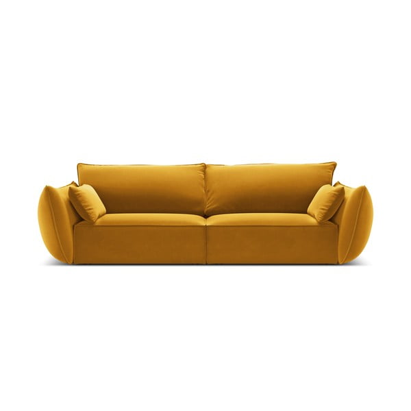 Mustársárga bársony kanapé 208 cm Vanda – Mazzini Sofas