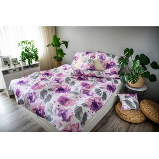 Penny lila pamut-szatén ágyneműhuzat, 140 x 200 cm - Cotton House