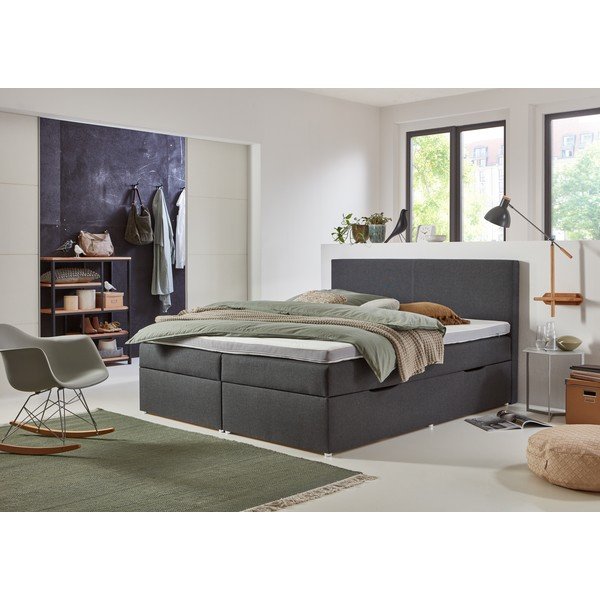Szürke ágyneműtartós boxspring ágy 180x200 cm Harry – Rojaplast-image-1
