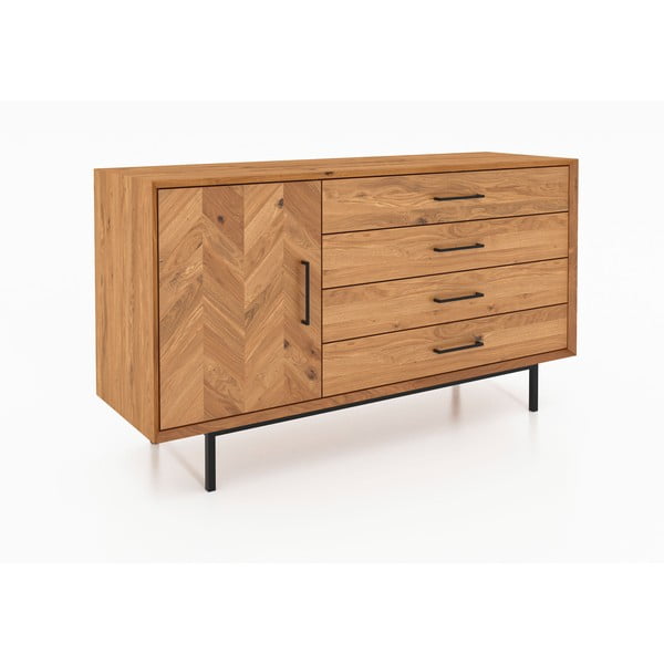 Natúr színű tölgyfa alacsony komód 144x80 cm Abies – The Beds-image-1