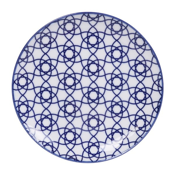Stripe kék porcelán tányér, ø 16 cm - Tokyo Design Studio