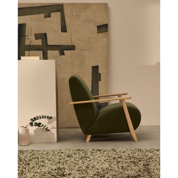 Zöld zsenília fotel Meghan – Kave Home-image-3