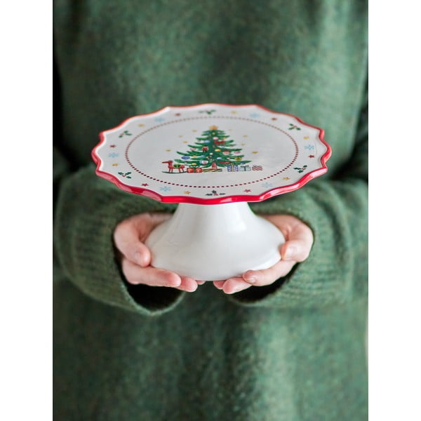 Kerámia emeletes kínálótálca karácsonyi mintával Naive – Bloomingville-image-1