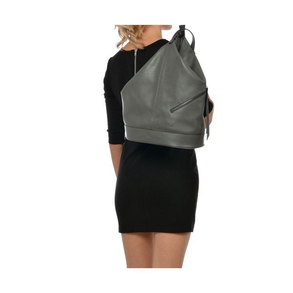 Chic szürke bőr hátitáska - Carla Ferreri-image-4
