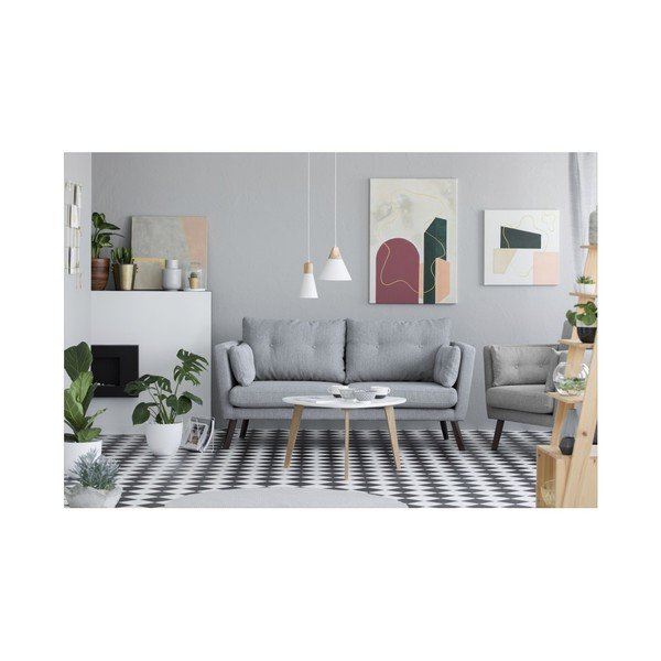 Elena világosszürke háromszemélyes kanapé - Mazzini Sofas-image-1