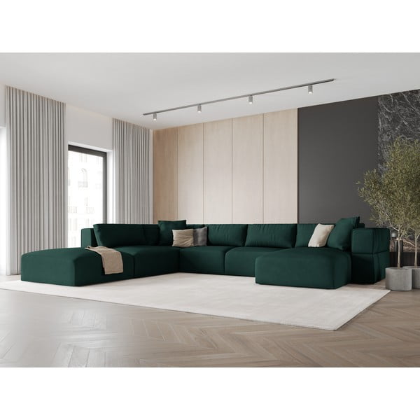 Zöld sarokkanapé (bal oldali-"U" alakú) Esther – Milo Casa-image-1