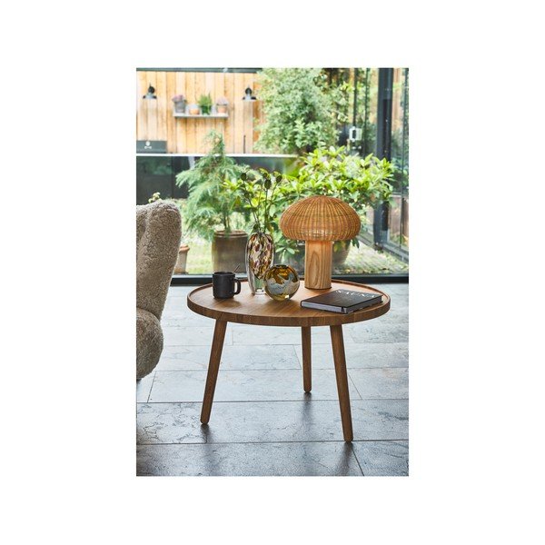 Natúr színű LED asztali lámpa rattan búrával (magasság 32 cm) – Villa Collection-image-4