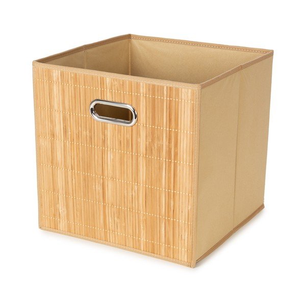 Bambusz tárolókosár polcos állványhoz 31x31x31 cm Anji – Compactor