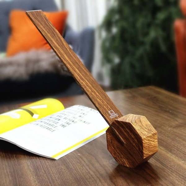 Világosbarna LED asztali lámpa (magasság 38 cm) Octagon One – Gingko-image-3