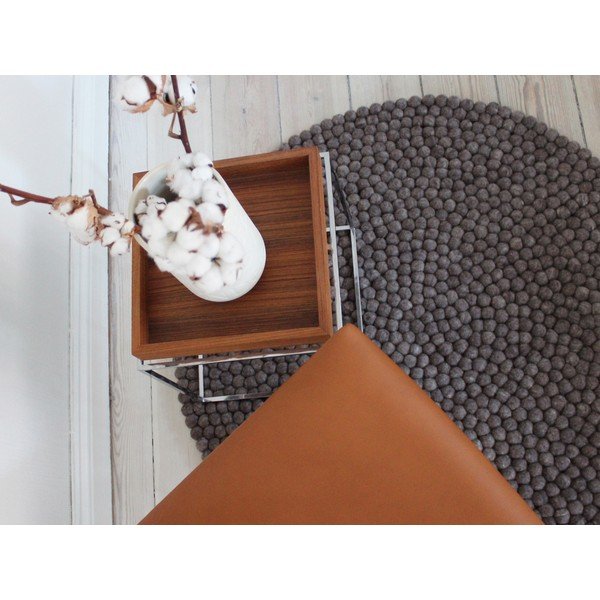 Ball Rugs dióbarna gyapjú golyószőnyeg, ⌀ 120 cm - Wooldot-image-2